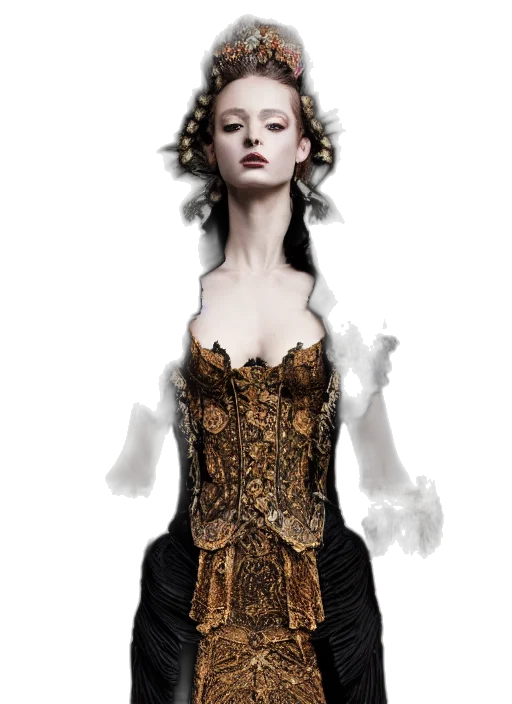 dress, crown, jewelry, fantasy art transparent PNG cut-out