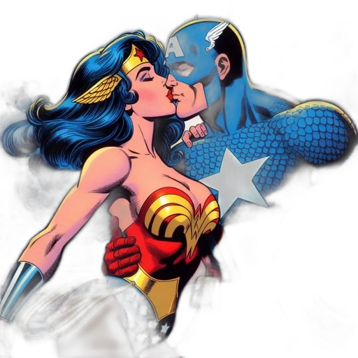 comic book art, concept art, two, iconic transparent PNG cut-out