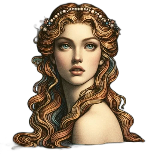 crown, face, hair, jewelry transparent PNG cut-out