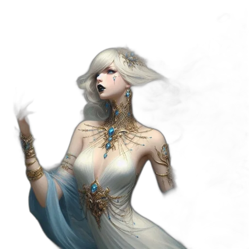 dress, staff, jewelry, mask transparent PNG cut-out