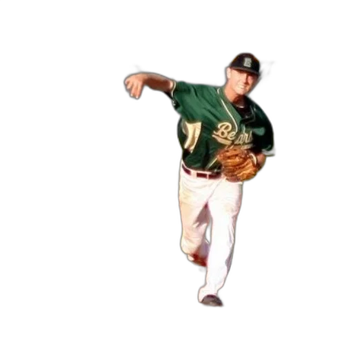 baseball, player, green, jersey transparent PNG cut-out