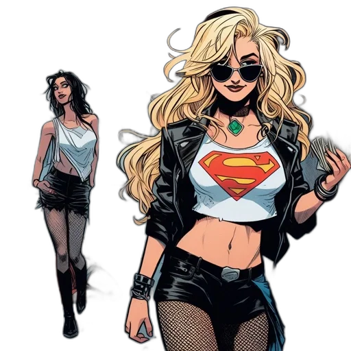 comic book art, concept art, cartoon, two transparent PNG cut-out