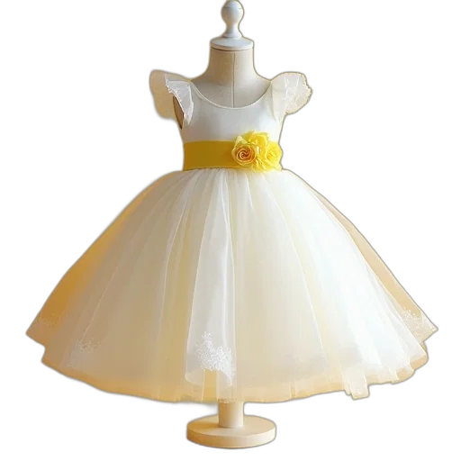 dress, 3d render, flower, girl transparent PNG cut-out