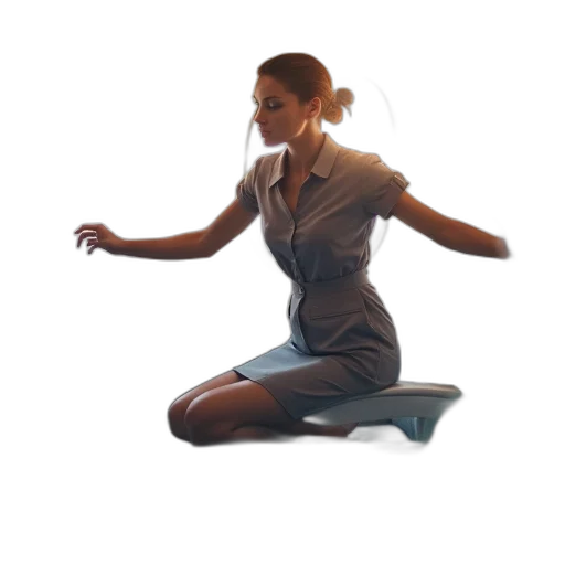 staff, dress, concept art, 3d render transparent PNG cut-out