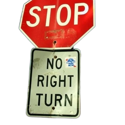 stop, sign, right, turn transparent PNG cut-out