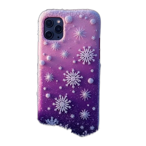 snow, purple, snowflakes, case transparent PNG cut-out