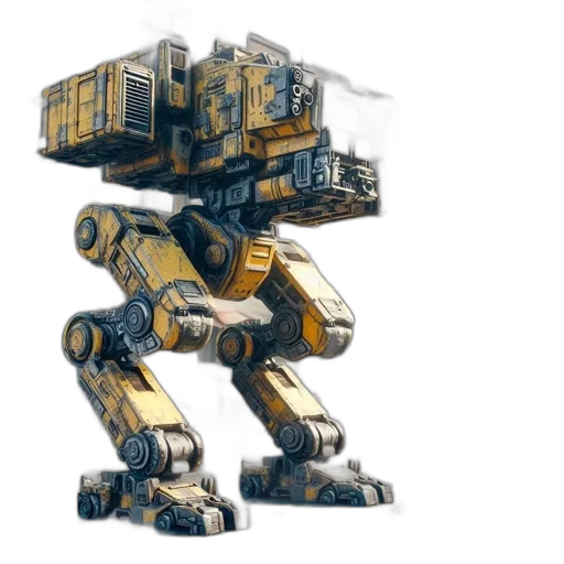 robot, weapon, concept art, 3d render transparent PNG cut-out