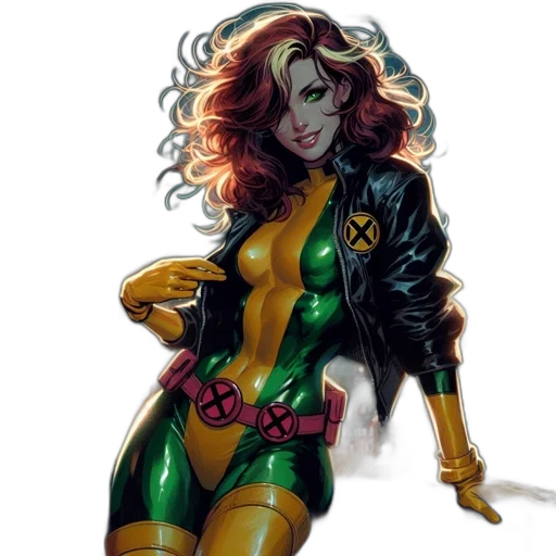 jacket, comic book art, concept art, green transparent PNG cut-out