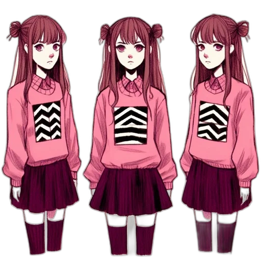 jacket, creature, dress, hair transparent PNG cut-out