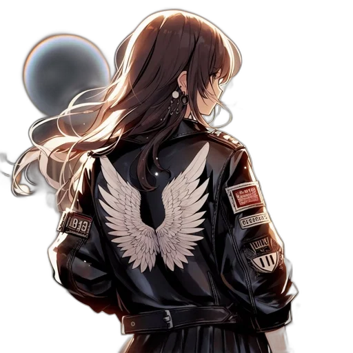 jacket, hair, weapon, dress transparent PNG cut-out