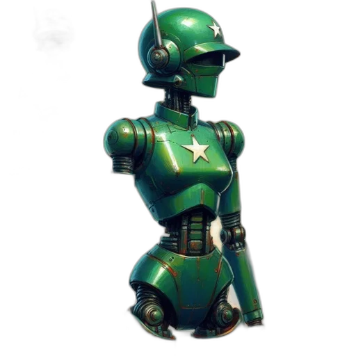 robot, 3d render, concept art, cyberpunk transparent PNG cut-out