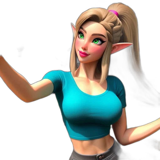 staff, dress, 3d render, fantasy art transparent PNG cut-out