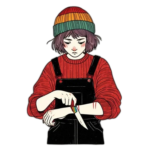 jacket, hat, staff, jewelry transparent PNG cut-out