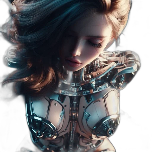 robot, dress, jewelry, face transparent PNG cut-out
