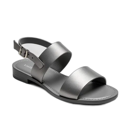 shoes, grey, sandals, silver transparent PNG cut-out