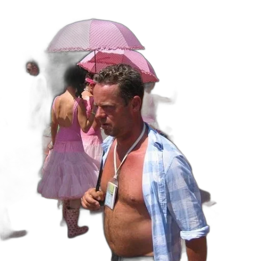 umbrella, dress, hat, staff transparent PNG cut-out