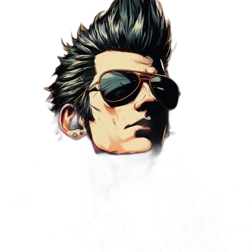face, jacket, mask, hair transparent PNG cut-out