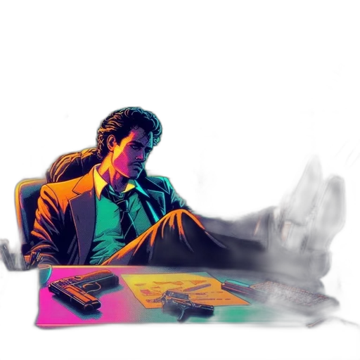 jacket, vaporwave, concept art, comic book art transparent PNG cut-out