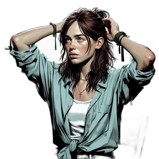 jacket, face, jewelry, photorealistic transparent PNG cut-out