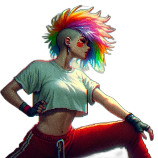 staff, jacket, hair, cyberpunk transparent PNG cut-out