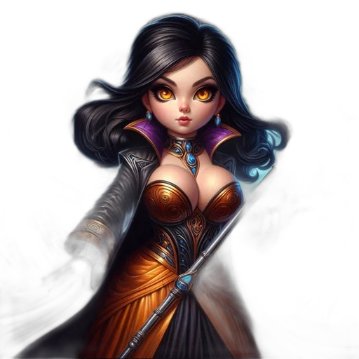 dress, staff, fantasy art, concept art transparent PNG cut-out