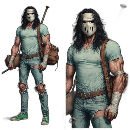 mask, concept art, comic book art, fantasy art transparent PNG cut-out