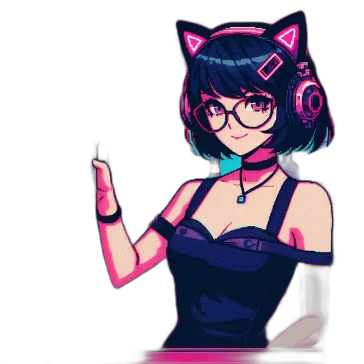 staff, dress, pixel art, anime transparent PNG cut-out