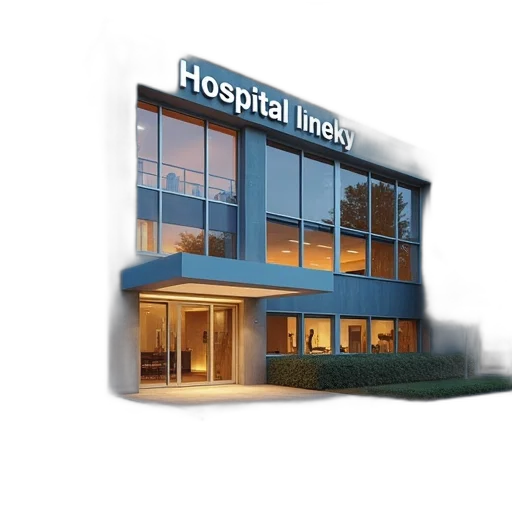 building, 3d render, photorealistic, hospital transparent PNG cut-out