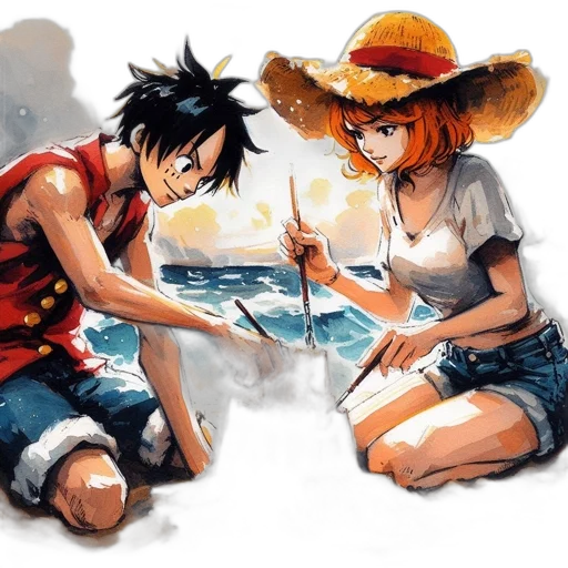 comic book art, concept art, watercolor, anime transparent PNG cut-out