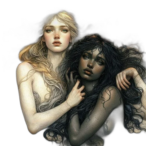hair, mask, jewelry, fantasy art transparent PNG cut-out