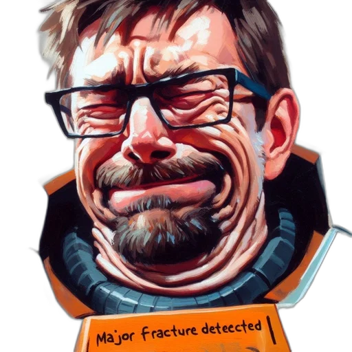 face, jacket, creature, staff transparent PNG cut-out