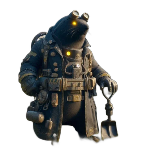mask, weapon, jacket, robot transparent PNG cut-out