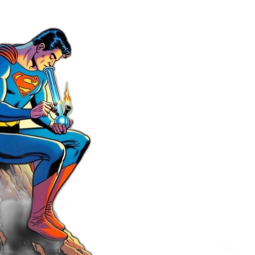 comic book art, concept art, meditating, superman transparent PNG cut-out
