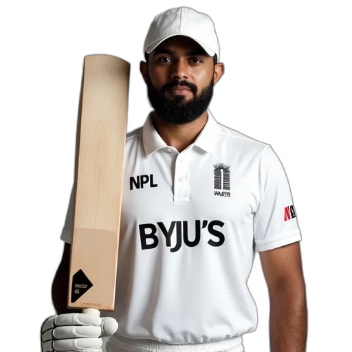 man, wearing, white, cricket transparent PNG cut-out