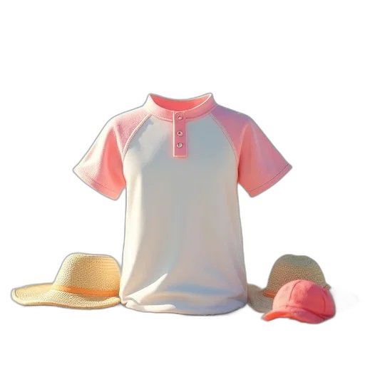 hat, dress, 3d render, vaporwave transparent PNG cut-out