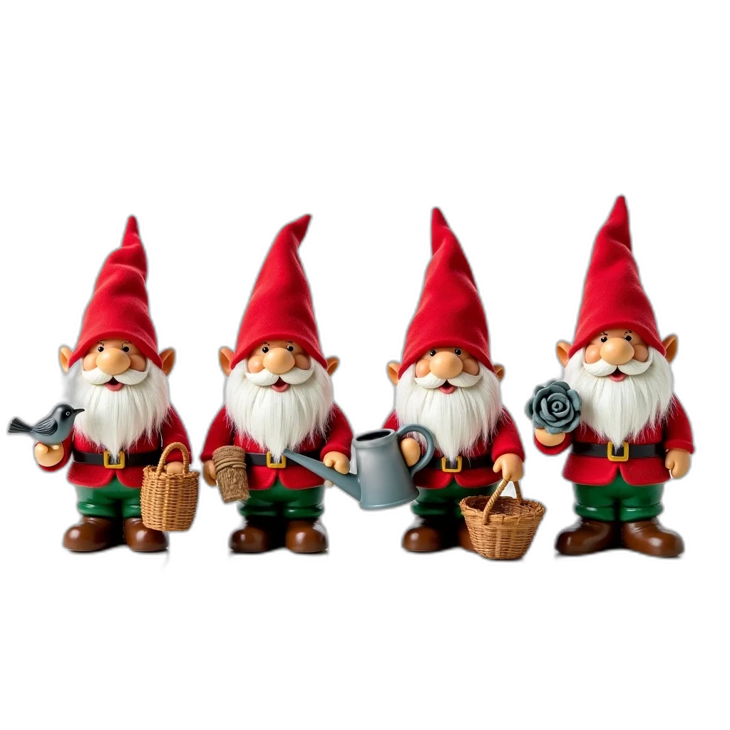3d render, collection, four, garden transparent PNG cut-out