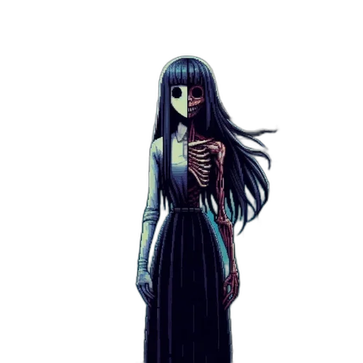 dress, creature, face, staff transparent PNG cut-out