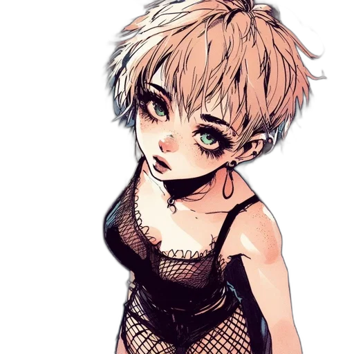 dress, anime, pixel art, cartoon transparent PNG cut-out