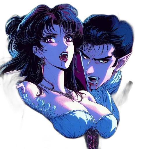 vaporwave, anime, concept art, comic book art transparent PNG cut-out