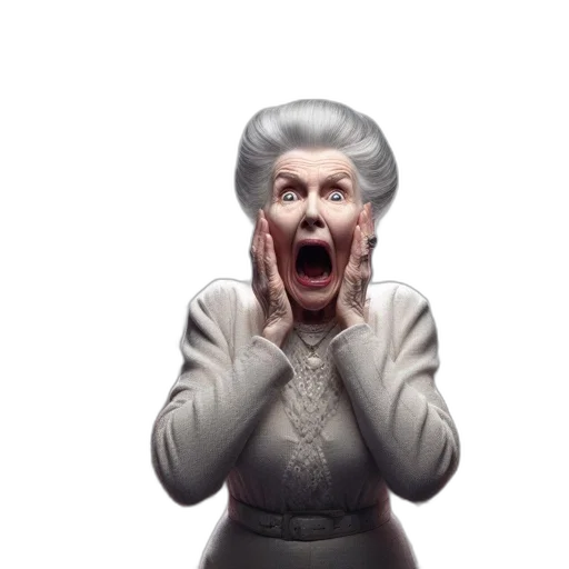 face, photorealistic, elderly, woman transparent PNG cut-out