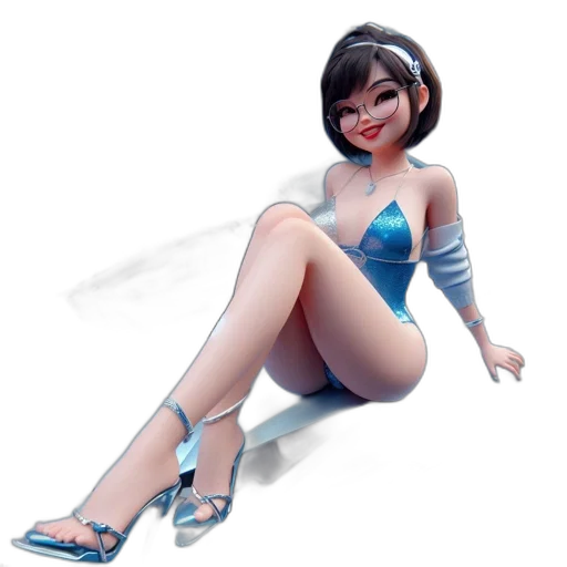 dress, robot, concept art, 3d render transparent PNG cut-out