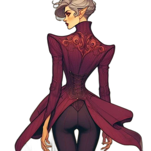 dress, jacket, staff, crown transparent PNG cut-out