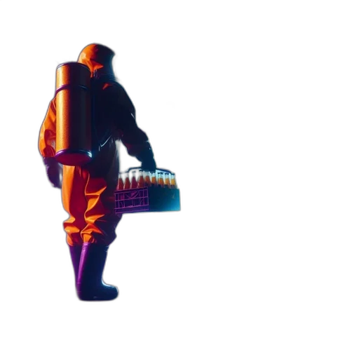 robot, weapon, jacket, staff transparent PNG cut-out