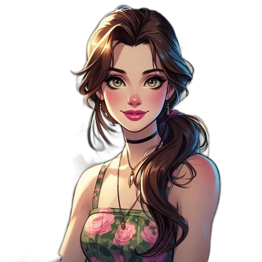dress, jewelry, fantasy art, concept art transparent PNG cut-out