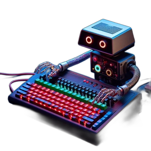 robot, weapon, cyberpunk, 3d render transparent PNG cut-out