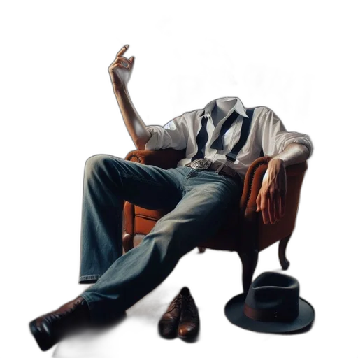 furniture, jacket, staff, hat transparent PNG cut-out
