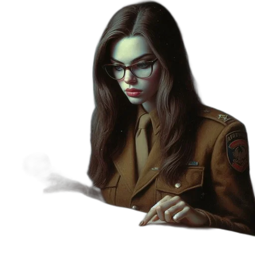 jacket, staff, face, weapon transparent PNG cut-out