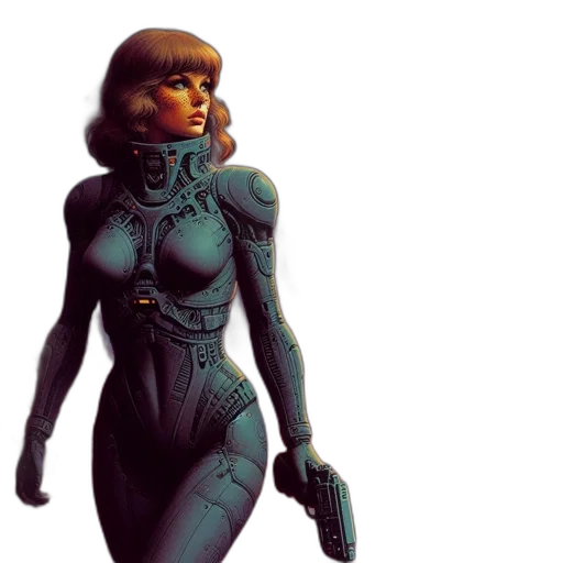 robot, concept art, comic book art, cyberpunk transparent PNG cut-out