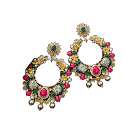 jewelry, pair, large, colorful transparent PNG cut-out