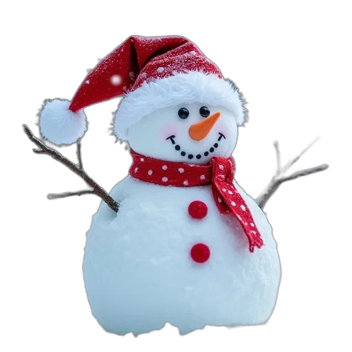 hat, 3d render, snow, snowman transparent PNG cut-out